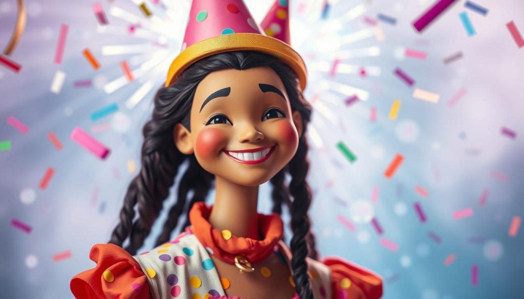 A vibrant, colorful image showcasing the unique "birthday personality" concept. In the foreground, a stylized human figure with a warm, celebratory expression, adorned in a whimsical, party-inspired outfit. The middle ground features a dynamic, abstract background with swirling patterns and bursts of confetti, evoking a sense of festivity and joy. The lighting is soft and diffused, creating a dreamlike, magical atmosphere. The overall composition is balanced and visually striking, capturing the essence of a special, one-of-a-kind birthday celebration.
