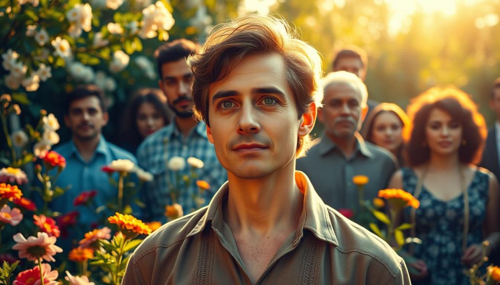 A lush, sun-dappled garden, filled with blooming flowers and verdant foliage, serves as the backdrop for a group of diverse individuals, each representing a notable person born on October 23. In the foreground, a warm, soft-focus portrait of a thoughtful, accomplished-looking individual, bathed in gentle, golden light, takes center stage. The middle ground features several other figures, each with distinct features and expressions, suggesting a range of talents, backgrounds, and accomplishments. The overall scene conveys a sense of celebration, honoring the lives and legacies of those born on this special day, with a timeless, almost nostalgic atmosphere.