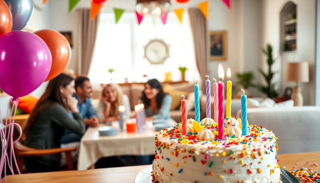 A vibrant birthday celebration with a colorful cake, balloons, and party decorations taking center stage. The foreground features a lively scene with people gathered around a table, laughing and enjoying the festivities. The middle ground showcases a warm, cozy living room setting, complete with plush furniture and tasteful birthday-themed accents. The background is bathed in soft, natural lighting, creating a inviting and celebratory atmosphere. The overall composition captures the joyous spirit of a special day, perfect for illustrating the "What day is today in history, who was born, whose day, horoscopes 11.11.2025" section.