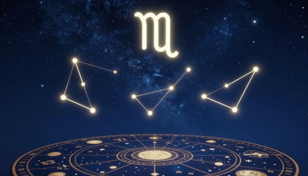 A celestial scene depicting the astrological forecast for Capricorn, featuring the iconic zodiac symbol of the goat amidst a starry night sky. In the foreground, an elegantly designed astrological chart with intricate details highlights the positions of planets. The middle layer showcases glowing constellations connected by soft, shimmering lines, symbolizing the influence of the zodiac on daily life. The background is a deep midnight blue with twinkling stars and wispy clouds of cosmic dust, creating a mystical atmosphere. Soft, ethereal lighting bathes the entire scene, emphasizing a sense of wonder and introspection. The overall mood is reflective and serene, inviting viewers to consider their place in the universe as they explore zodiac trends for the day.