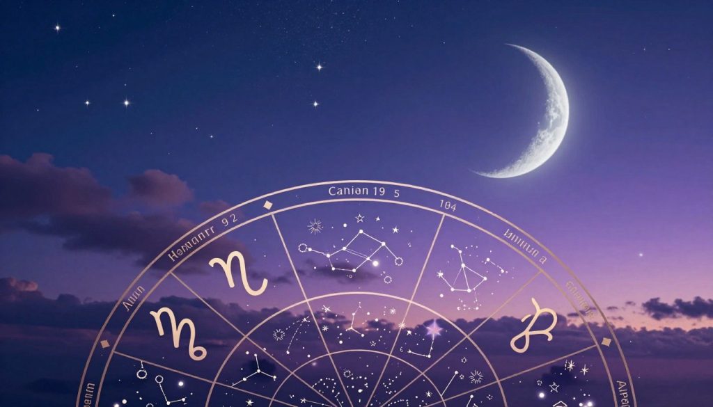 A detailed astrological chart depicting the zodiac signs relevant to January 19, 1926, set within an enchanting celestial landscape. In the foreground, an elegant representation of the zodiac wheel featuring symbols for Capricorn and Aquarius, adorned with intricate constellations and cosmic elements. The middle ground showcases a twilight sky, transitioning from deep blue to soft purple, with twinkling stars and a crescent moon illuminating the scene. In the background, ethereal clouds drift lightly, adding depth and a mystical quality. The lighting is soft and dreamy, casting gentle reflections on the zodiac signs. The overall atmosphere conveys a sense of wonder and introspection, inviting viewers to contemplate their horoscopes and celestial influences.